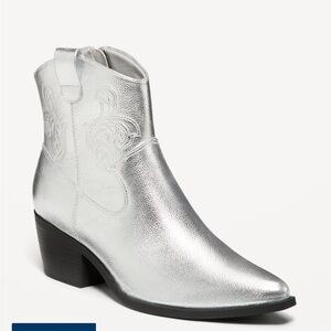 Silver Western Ankle Boots *worn once*